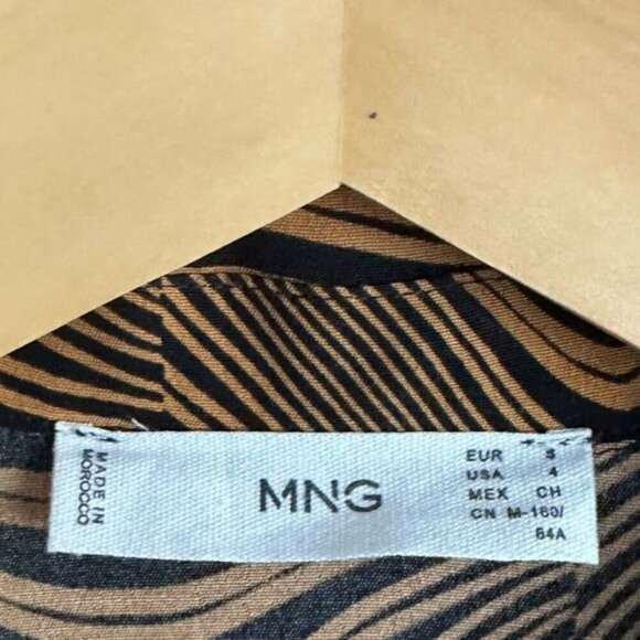 Mango Retro-print shirt Blazer Size 4 - Picture 8 of 8